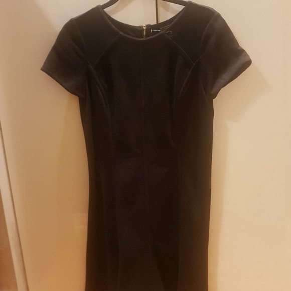 Ann Taylor Black short dress with sheer shoulders - Picture 4 of 9